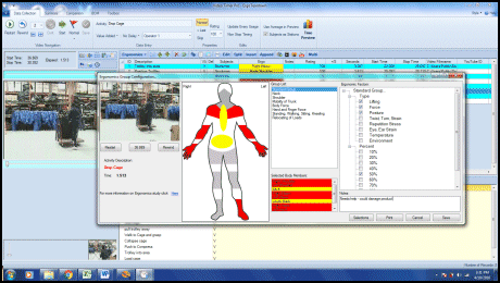 Ergonomic Analysis, ergonomics from Video Timer Pro