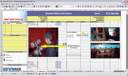 Work Instructions, Autmatic updates work instyructions in Excel