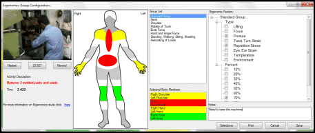 Ergonomic Analysis, ergonomics from line balancing