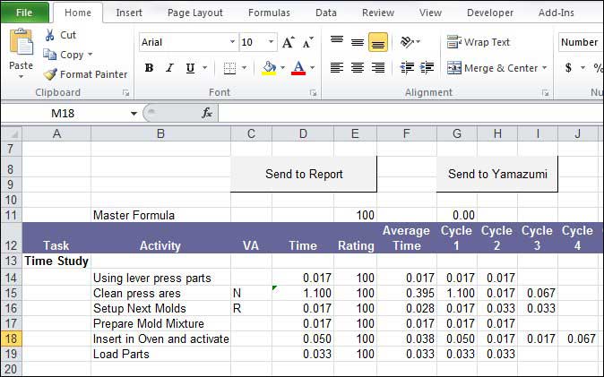 Time And Motion Study Chart